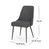 Dining Side Chair Set of 2 Smooth Textured Gray Fabric Armless Design BM326467