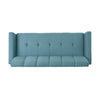 Sofa 71’’ Comfortable Modern Tufted Teal Blue Fabric Cushions Brown BM326469