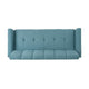 Sofa 71’’ Comfortable Modern Tufted Teal Blue Fabric Cushions Brown BM326469