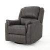 Swivel Manual Reclining Chair, Pillow Cushions, Smooth Gray Fabric