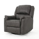 Swivel Manual Reclining Chair, Pillow Cushions, Smooth Gray Fabric