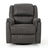 Swivel Manual Reclining Chair Pillow Cushions Smooth Gray Fabric BM326471