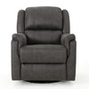 Swivel Manual Reclining Chair, Pillow Cushions, Smooth Gray Fabric