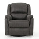 Swivel Manual Reclining Chair, Pillow Cushions, Smooth Gray Fabric