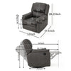 Swivel Manual Reclining Chair Pillow Cushions Smooth Gray Fabric BM326471