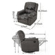 Swivel Manual Reclining Chair Pillow Cushions Smooth Gray Fabric BM326471