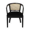 Dining Side Chair Set of 2 Classic Ivory Cane Back Black Wood Finish BM326473