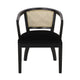 Dining Side Chair Set of 2 Classic Ivory Cane Back Black Wood Finish BM326473