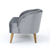 Snap Loveseat, 50", Retro Channel Stitched Gray Polyester Velvet