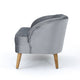 Snap Loveseat, 50", Retro Channel Stitched Gray Polyester Velvet
