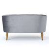 Snap Loveseat, 50", Retro Channel Stitched Gray Polyester Velvet