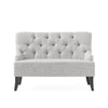 Ohio Loveseat Settee 44’’ Button Tufted Gray Solid Brown Birch Wood BM326477