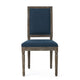 Dining Side Chair Set of 2 Traditional Style Navy Blue Polyester BM326481