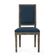 Dining Side Chair Set of 2, Traditional Style, Navy Blue Polyester