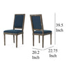 Dining Side Chair Set of 2 Traditional Style Navy Blue Polyester BM326481