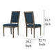 Dining Side Chair Set of 2, Traditional Style, Navy Blue Polyester