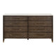 Dresser 8 Drawers 65x20 Dark Brown Solid Wood White Marble Top BM326483