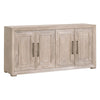 Sideboard Buffet Cabinet, 4 Doors, Oak Gray Solid Acacia Wood 70x19x32