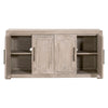 Sideboard Buffet Cabinet 4 Doors Oak Gray Solid Acacia Wood 70x19x32 BM326485