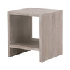 Gia Side End Table, Gray Solid Acacia Wood, 1 Shelf, Square 20" Top