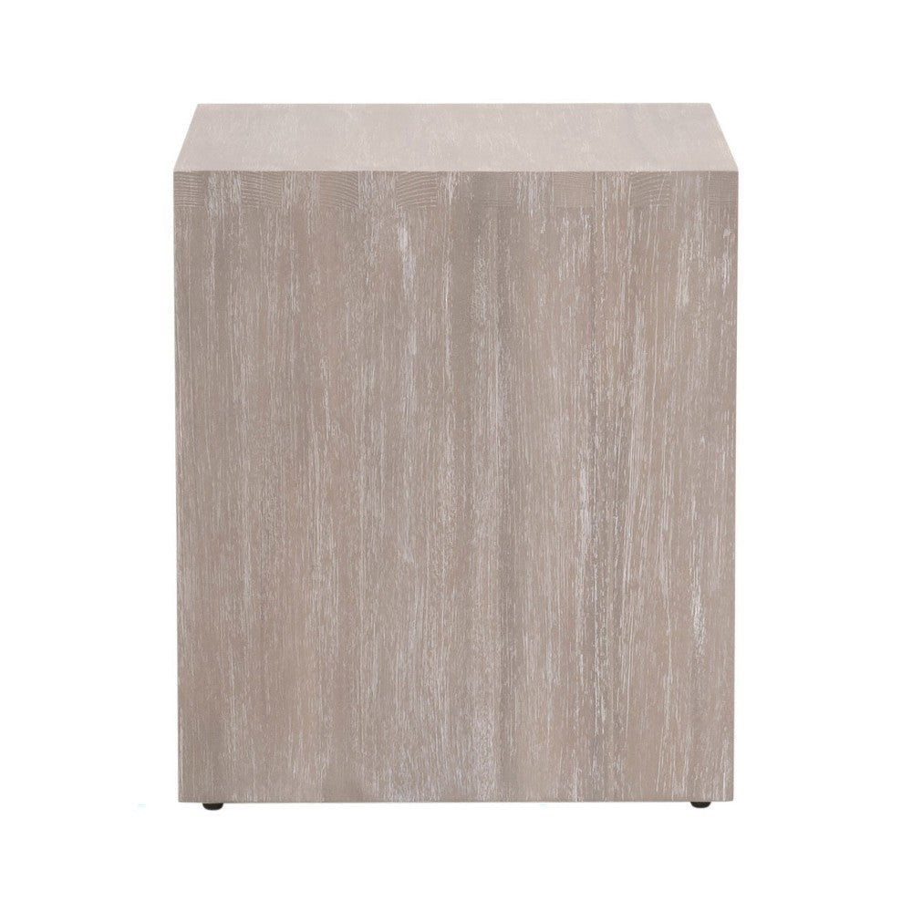 Gia Side End Table Gray Solid Acacia Wood 1 Shelf Square 20’’ Top BM326487