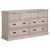 Dresser, 7 Drawer Classic Handles 68x20 Natural Gray Solid Acacia Wood