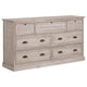 Dresser, 7 Drawer Classic Handles 68x20 Natural Gray Solid Acacia Wood