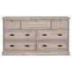 Dresser 7 Drawer Classic Handles 68x20 Natural Gray Solid Acacia Wood BM326488