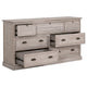 Dresser 7 Drawer Classic Handles 68x20 Natural Gray Solid Acacia Wood BM326488