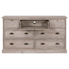 Dresser 7 Drawer Classic Handles 68x20 Natural Gray Solid Acacia Wood BM326488