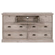 Dresser 7 Drawer Classic Handles 68x20 Natural Gray Solid Acacia Wood BM326488