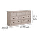 Dresser 7 Drawer Classic Handles 68x20 Natural Gray Solid Acacia Wood BM326488