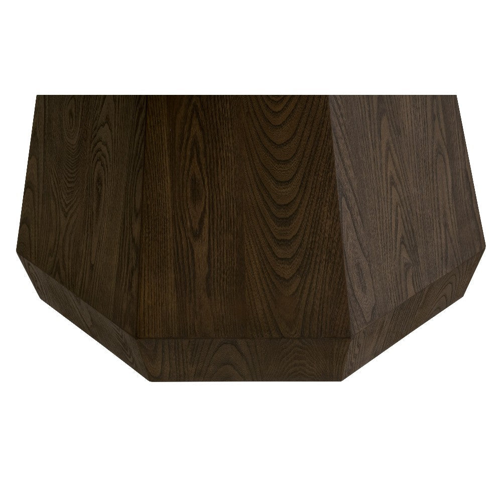 Tigo Dining Table Round 54’’ Brown Wood Modern Tapered Pedestal Base BM326489