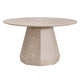 Tigo Dining Table, Round 54" Light Gray Wood, Modern Pedestal Base