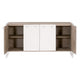 Sofi Media Sideboard Cabinet White Shagreen Gray Acacia Wood 67x19 BM326492