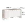 Sofi Media Sideboard Cabinet White Shagreen Gray Acacia Wood 67x19 BM326492