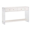 Sofi Console Table, White Shagreen, Brushed Brass, 2 Drawers, 52"