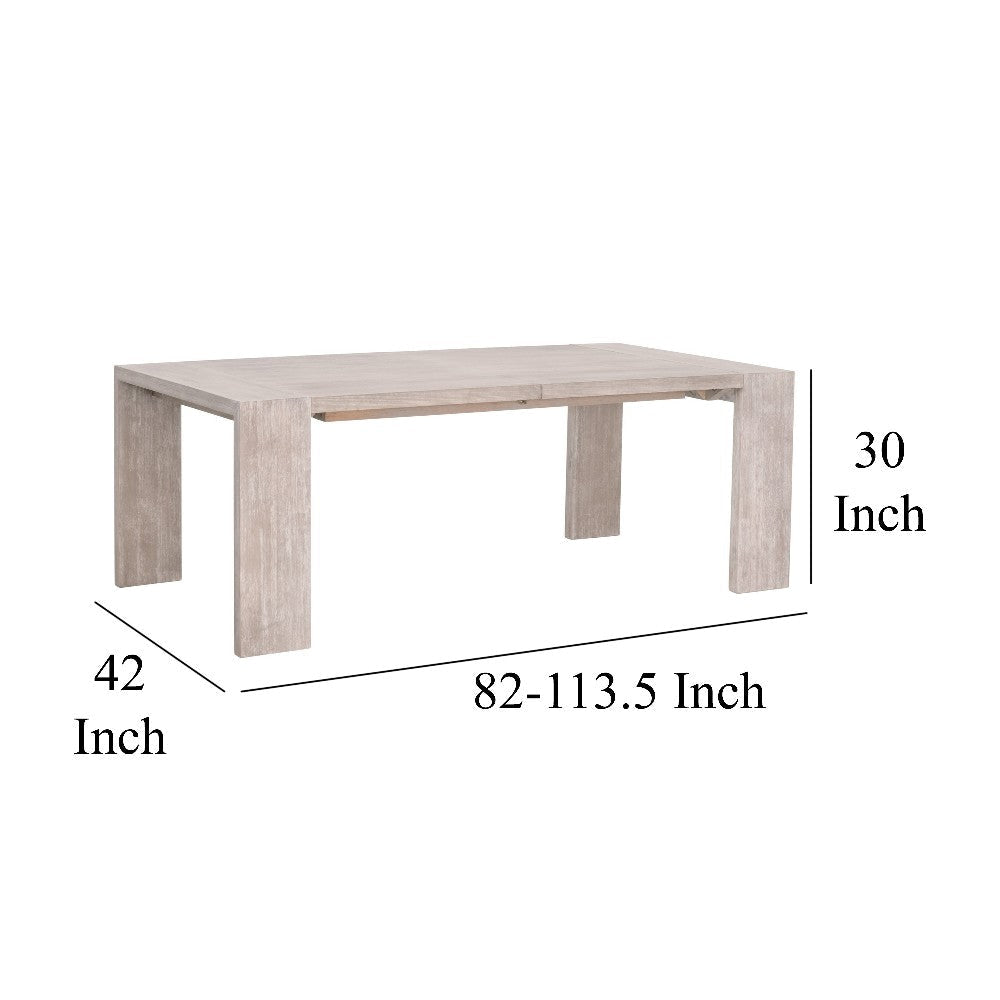 Dining Table Gray Acacia Wood Rectangular Extendable 82-114’’ Top BM326495