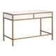 Vem Writing Office Desk 2 Drawers White Brushed Gold Metal 49’’ BM326499