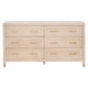 Jae Dresser 6 Drawers Light Oak Brown Solid Wood Brushed Brass BM326502