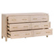 Jae Dresser 6 Drawers Light Oak Brown Solid Wood Brushed Brass BM326502