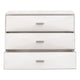 Theo Nightstand 3 Drawers Modern White Shagreen Solid Wood Silver BM326506