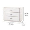 Theo Nightstand 3 Drawers Modern White Shagreen Solid Wood Silver BM326506