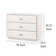 Theo Nightstand 3 Drawers Modern White Shagreen Solid Wood Silver BM326506