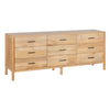 Geti 84 Inch Wide Dresser, 9 Spacious Drawers, Handcrafted Natural Oak White Mango Wood