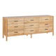 Geti 84 Inch Wide Dresser, 9 Spacious Drawers, Handcrafted Natural Oak White Mango Wood