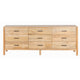 Geti 84 Inch Wide Dresser, 9 Spacious Drawers, Handcrafted Natural Oak White Mango Wood