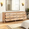 Geti 84 Inch Wide Dresser, 9 Spacious Drawers, Handcrafted Natural Oak White Mango Wood