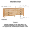 Geti 84 Inch Wide Dresser, 9 Spacious Drawers, Handcrafted Natural Oak White Mango Wood