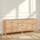 Geti 84 Inch Wide Dresser, 9 Spacious Drawers, Handcrafted Natural Oak White Mango Wood